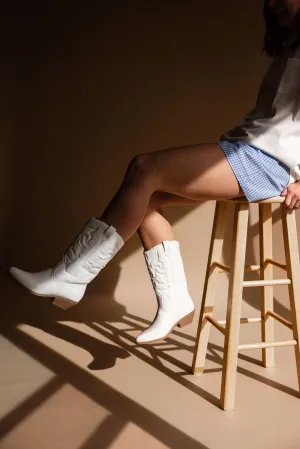 White Western Boots