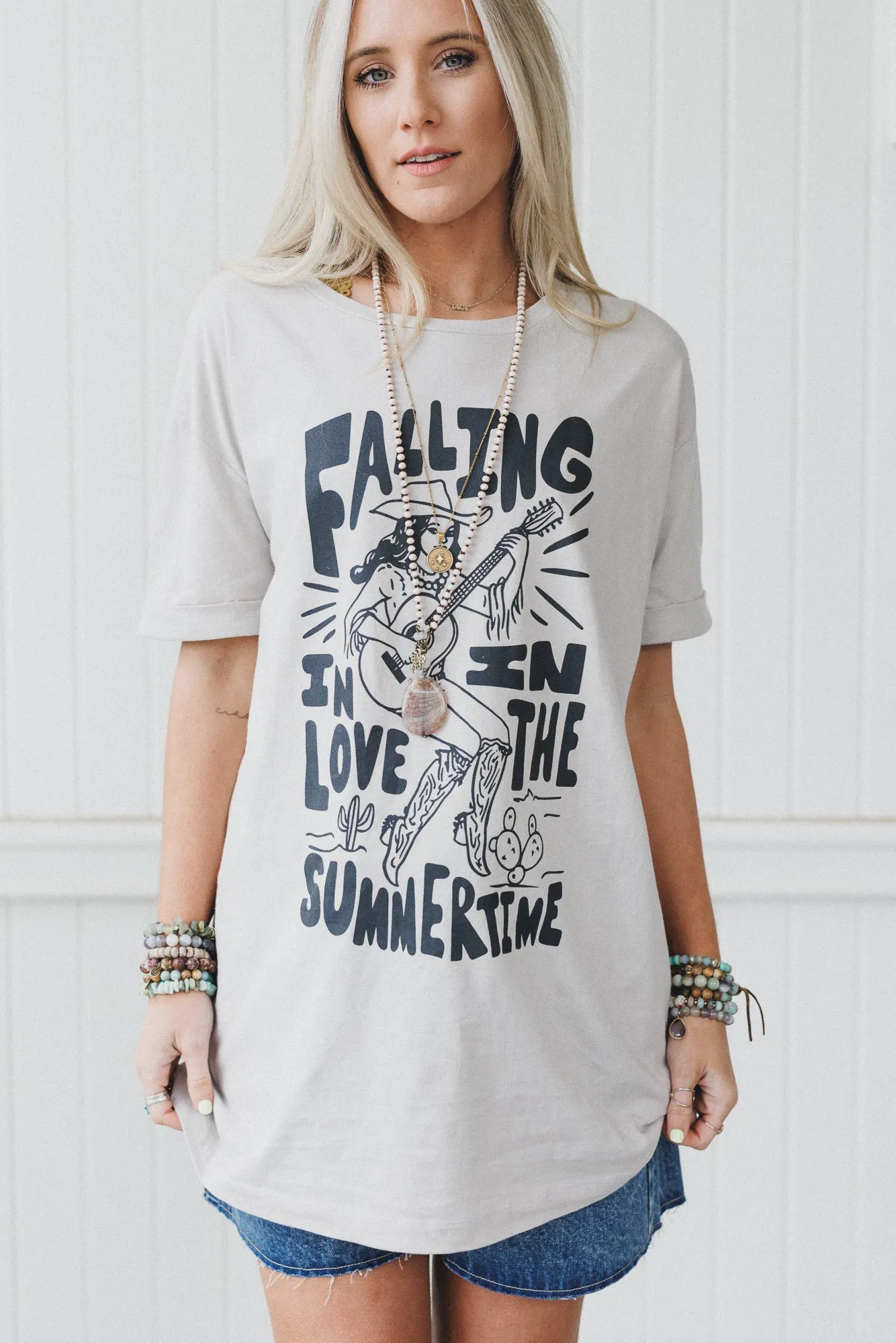 Wild West Love Graphic Tee - Gray