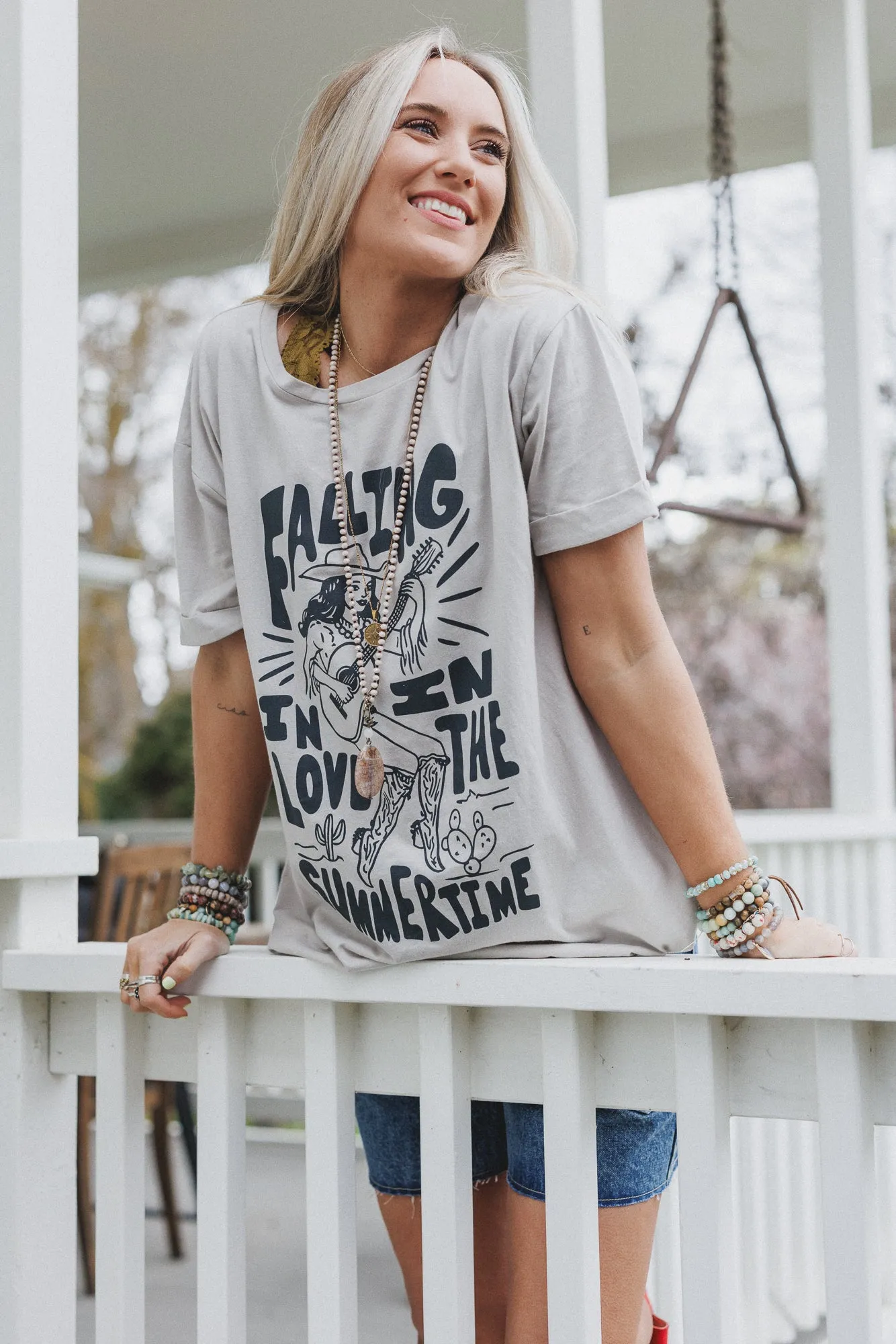 Wild West Love Graphic Tee - Gray