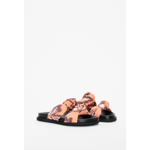 Women Scarf Mules - Pop Orange