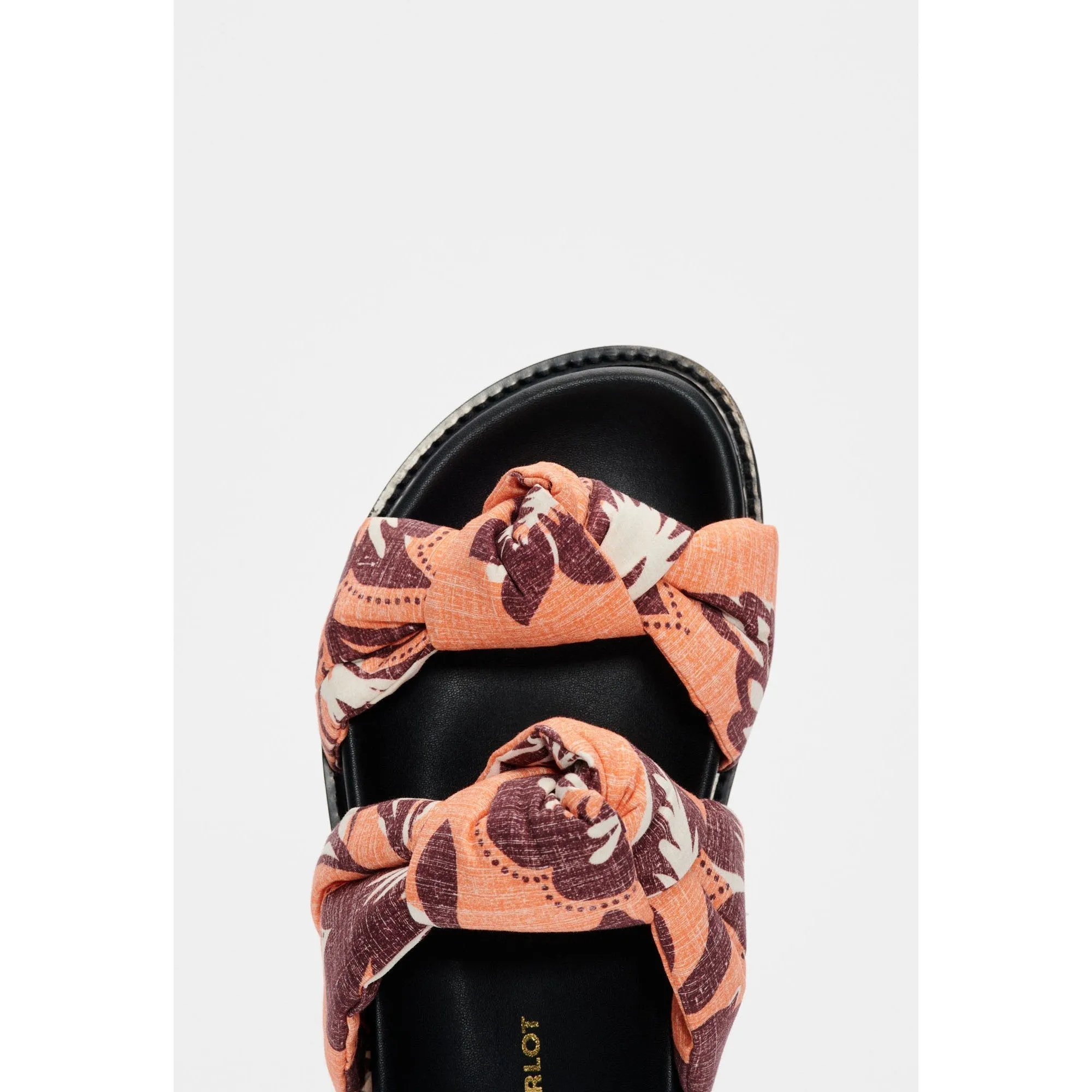 Women Scarf Mules - Pop Orange