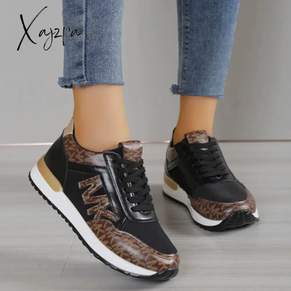 Xajzpa - Black Casual Sportswear Daily Patchwork Printing Round Comfortable Out Door Sport Shoes