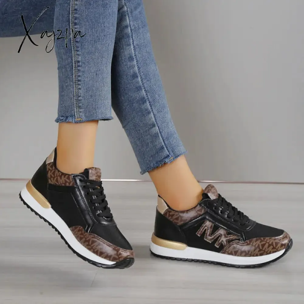 Xajzpa - Black Casual Sportswear Daily Patchwork Printing Round Comfortable Out Door Sport Shoes
