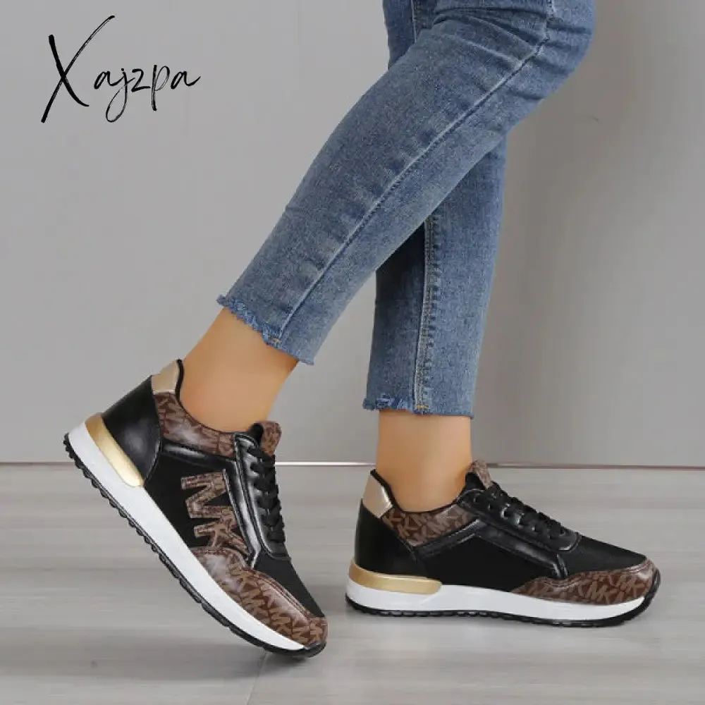 Xajzpa - Black Casual Sportswear Daily Patchwork Printing Round Comfortable Out Door Sport Shoes